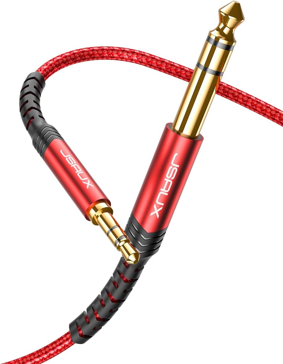 JSAUX 3.5mm to 6.35mm Stereo Audio Cable 4FT, 1/4" to 1/8" Male TRS Cable