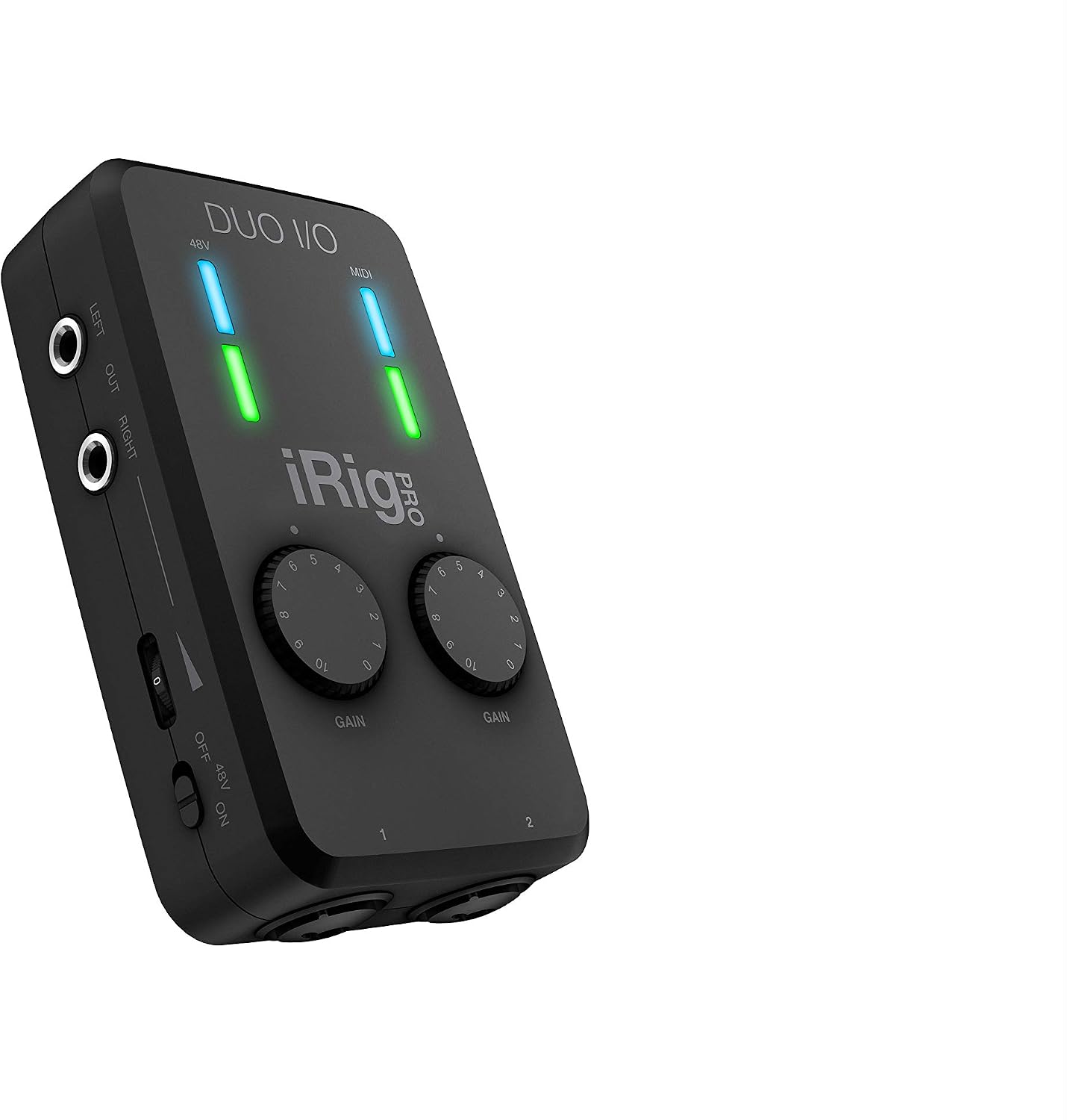 IK Multimedia iRig Pro Duo I/O USB audio interface, TRS balanced &amp; headphones outputs, audio mixer to 24-bit, midi interface for music studio, recording, podcasting, streaming &amp; social apps
