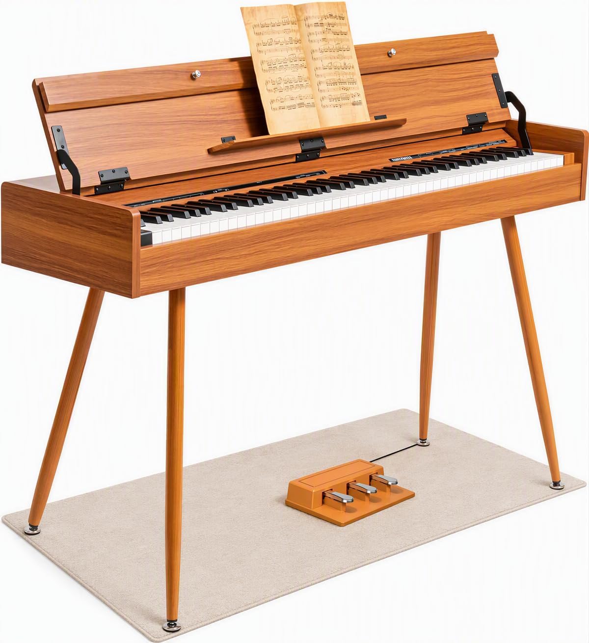 UISCOM 88 Key Weighted Home Digital Piano,Wooden Desk Keyboard,Triple-Pedal