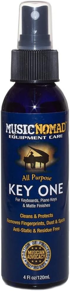 Calvana (2-Pack) 2-in-1 Piano Cleaner and Polish Kit, Includes 12x12 Microfiber Cleaning Cloth, Piano Accessories for Most Piano Surfaces, Grand Piano, Digital Piano, Baby Grand Piano, Violin, 4 OZ×2